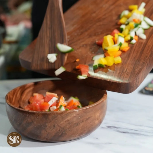 Set of 3 Large Wooden Bowls | Sheesham Wood | 6 Inch | Toxin-Free